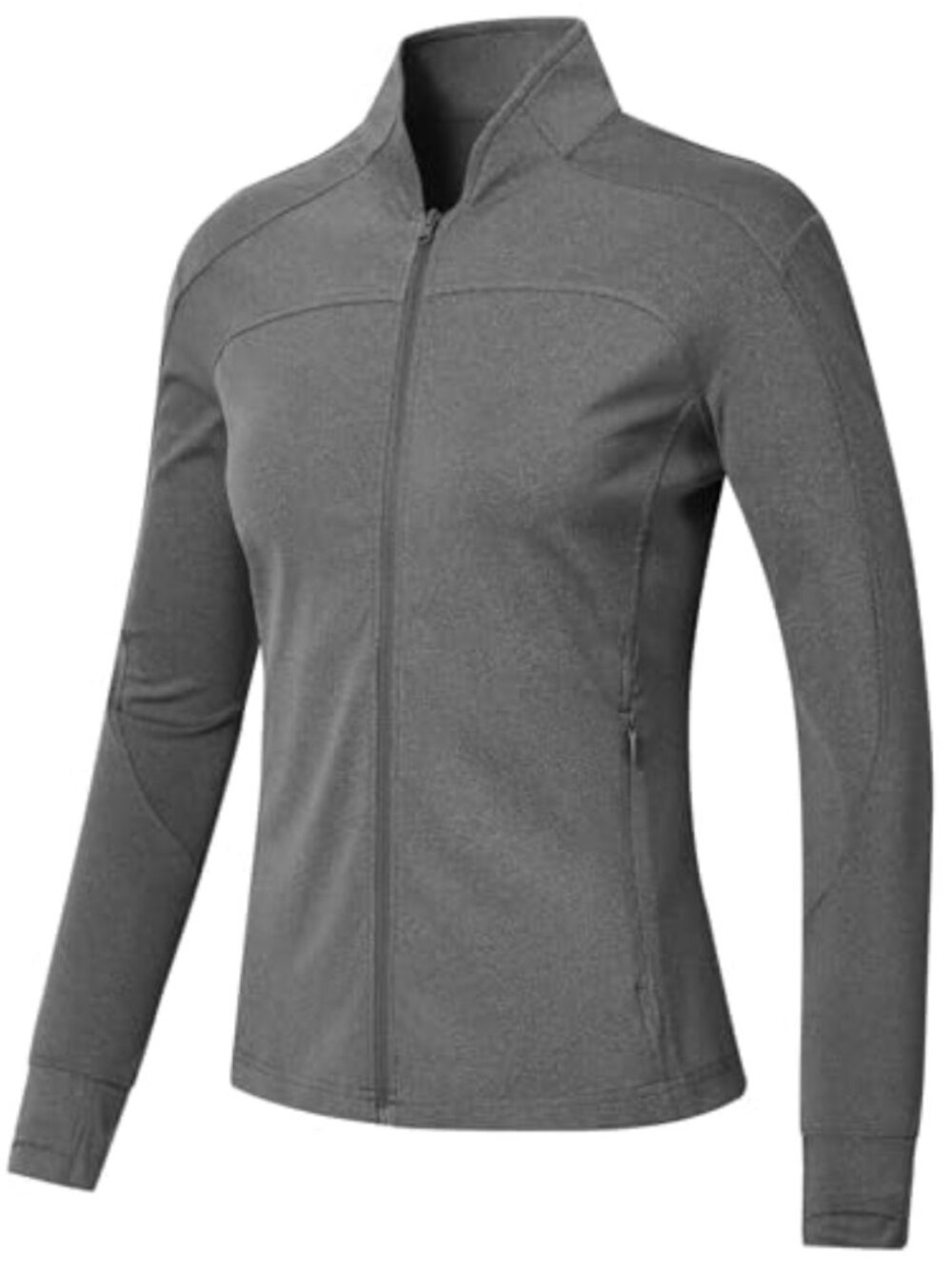 Women's Lightweight Zip Up Workout Jacket with Thumb Holes Full Zip Athletic